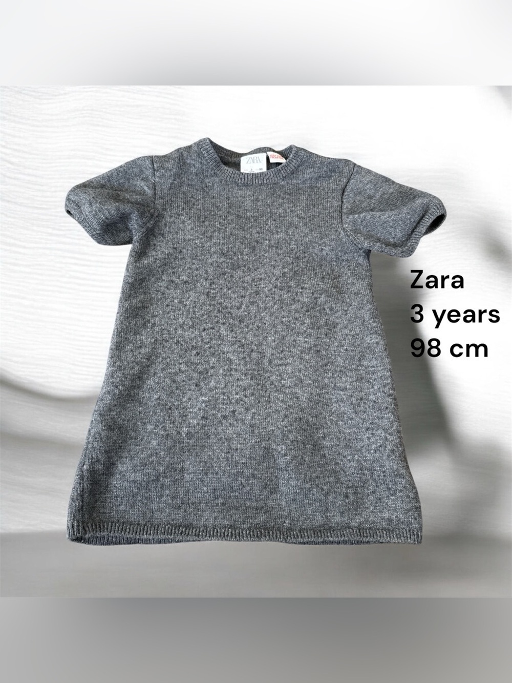 🌸Zara Heather Grey Crewneck Wool Dress